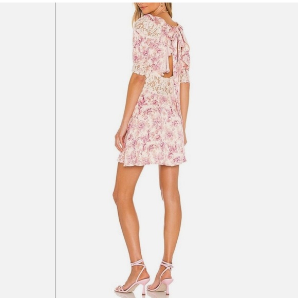 NWT Free People Backless Dress in Pink and Cream - Picture 1 of 13